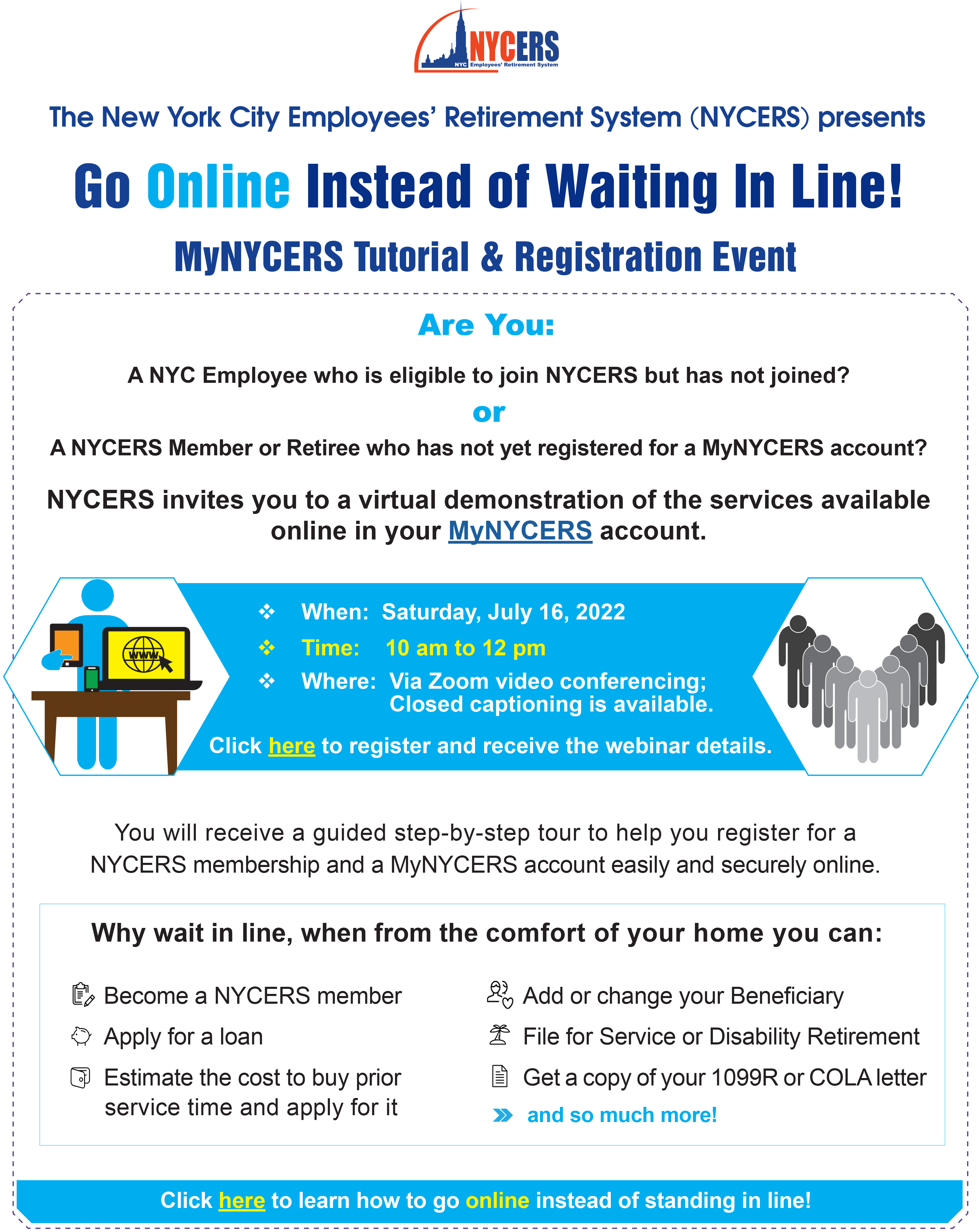 MyNYCERS Tutorial and Registration Event